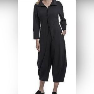 New NWT Black Designer IC Collection zip up Jumpsuit size XL X-Large women’s